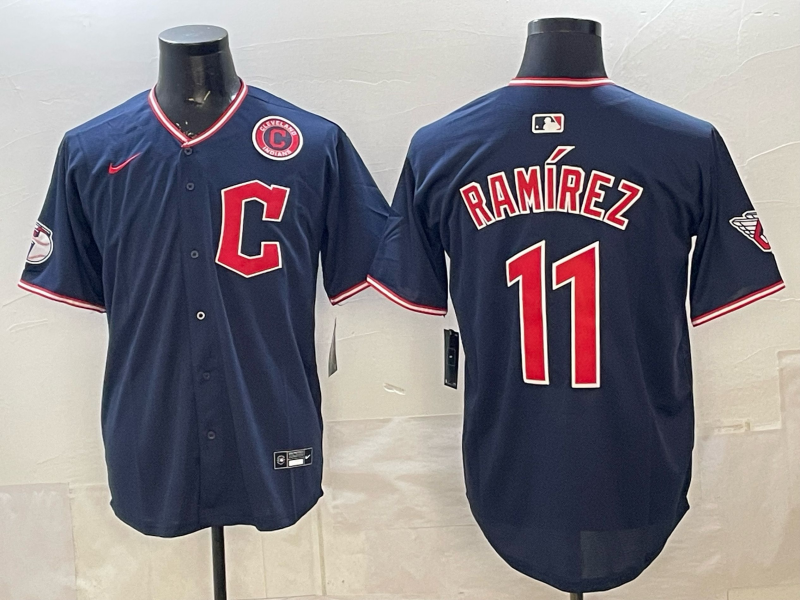 Men 2025 Cleveland Indians #11 Ramirez blue Nike MLB Jersey 26003->cleveland indians->MLB Jersey